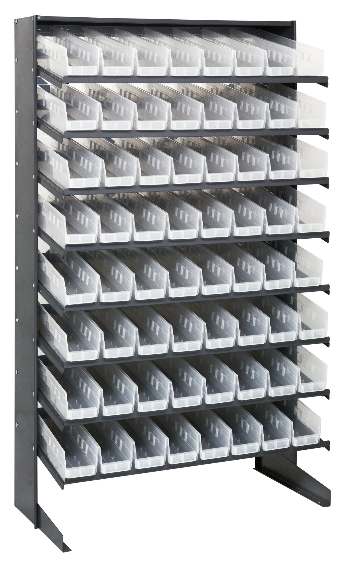 Quantum Single-Sided Pick Racks – 18" x 36" x 60" – QPRS-103CL – Clear