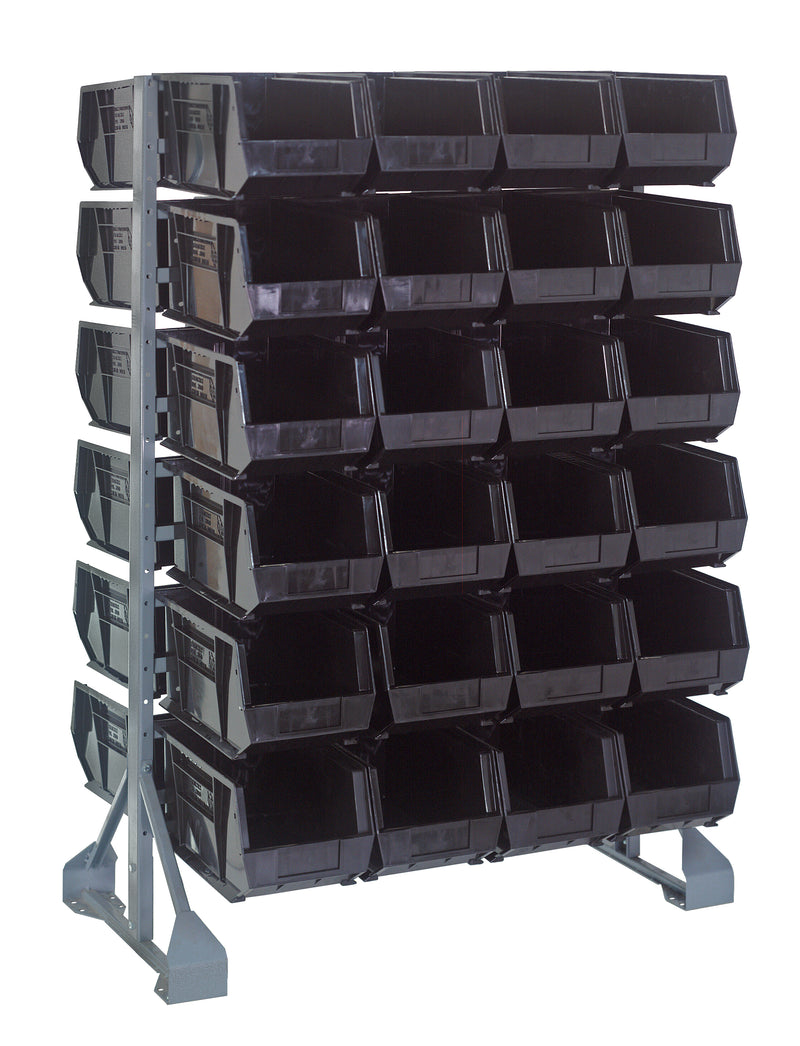Quantum Steel Rail Bin Packages – 36" x 20" x 53" – QRU-12D-240-48 – Black