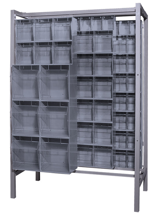 Quantum Free-Standing Sliders – 26" x 51-1/4" x 77" – QS-BIG Series – Kit – QS-BIG-101 – Gray