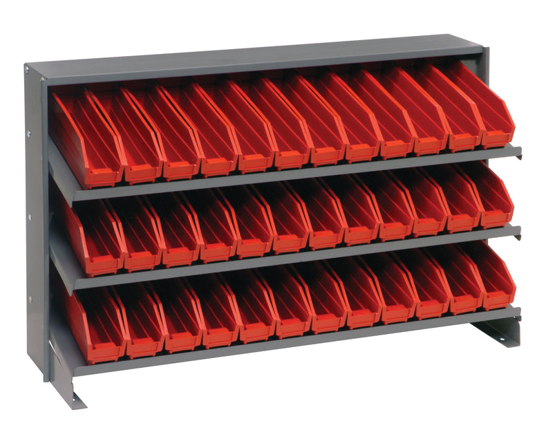 Quantum Bench Racks with Bins – 12-1/2" x 36" x 23" – QPRHA-100 – Red