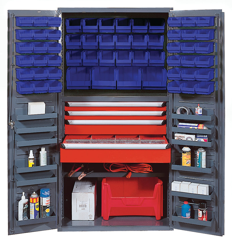 Quantum 36" Wide Storage Cabinets – 36" x 24" x 72" – QSC Series – QSC-3672-4D – Kit – QSC-3672-4D – Blue