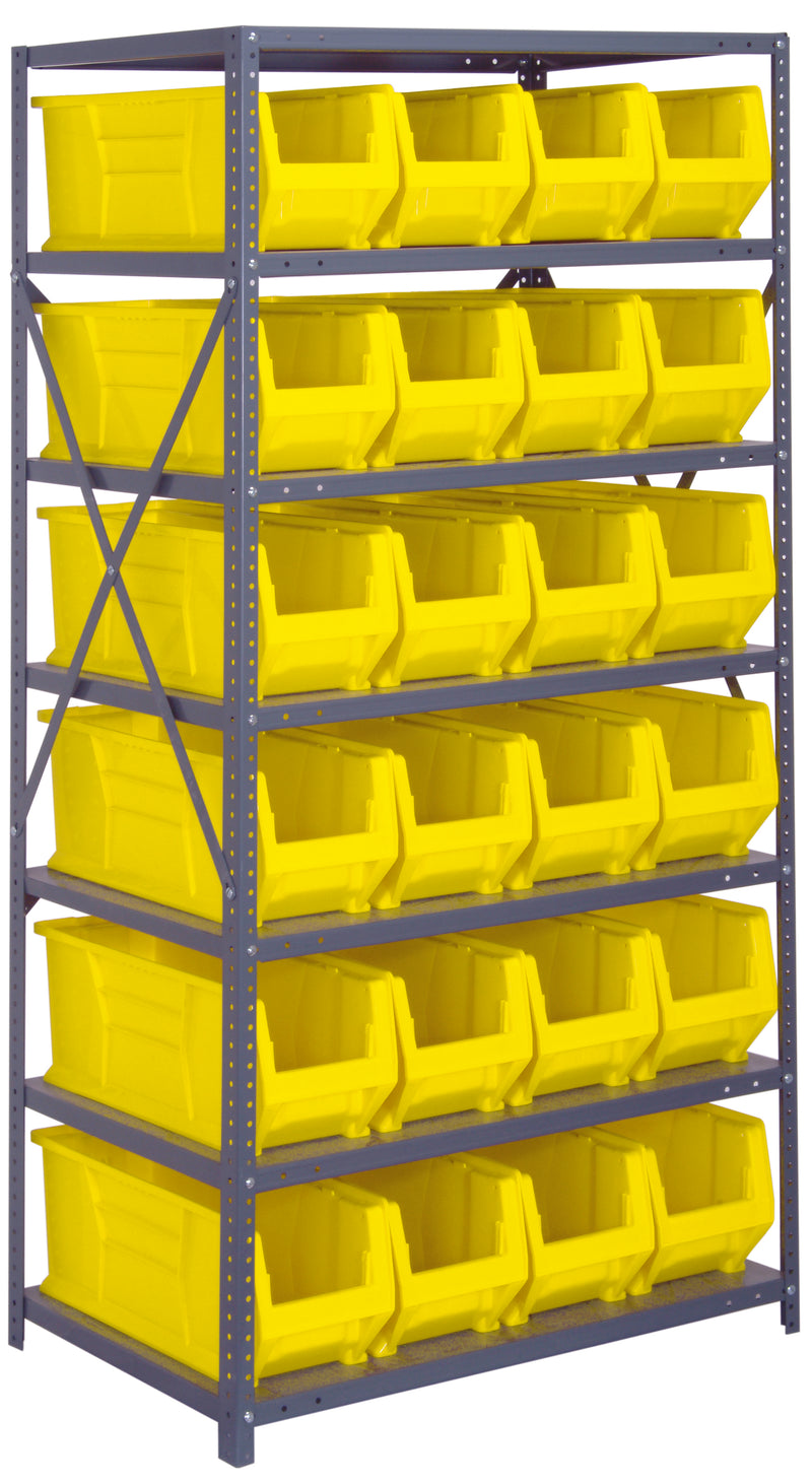 Quantum 24" Steel Shelving Systems – 24" x 36" x 75" – 2475-20-MIX to 2475-954 – 2475-20-MIXBL