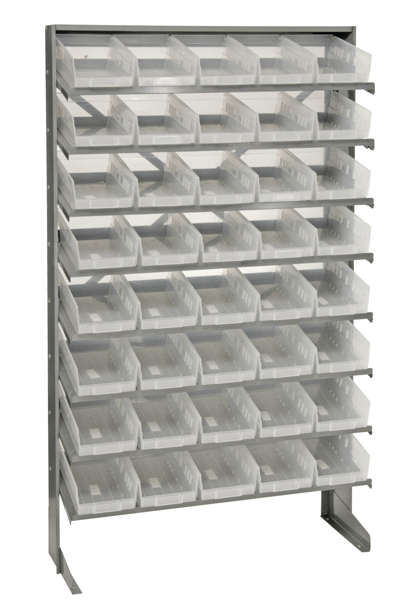 Quantum Single-Sided Pick Racks – 12" x 36" x 60" – QPRS-102CL – Clear