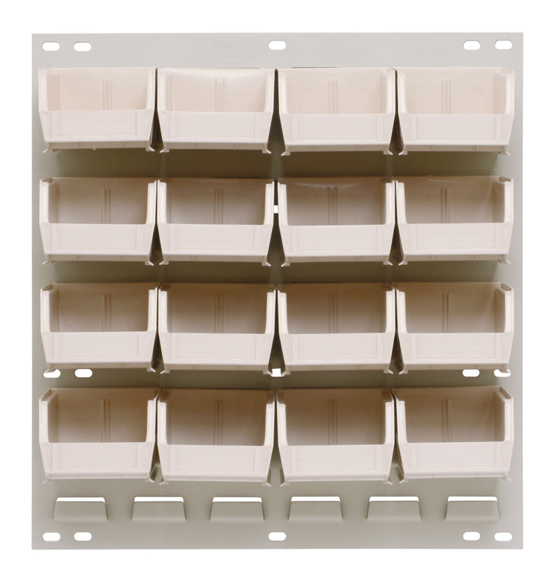 Quantum Stack & Hang Oyster White Louvered Panel with Bins – 18" x 19" – Kit – QLP-1819HC – 220-16 – Ivory