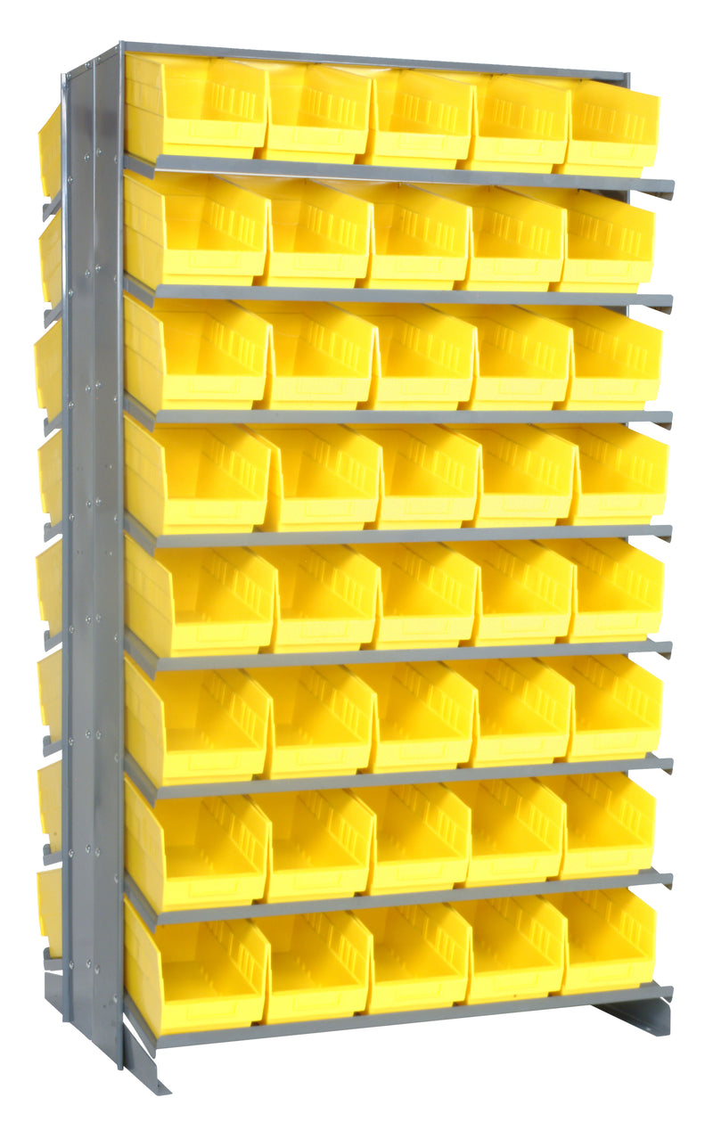 Quantum Double-Sided Pick Racks with Bins – 24" x 36" x 63-1/2" – Kit – QPRD-202 – Yellow
