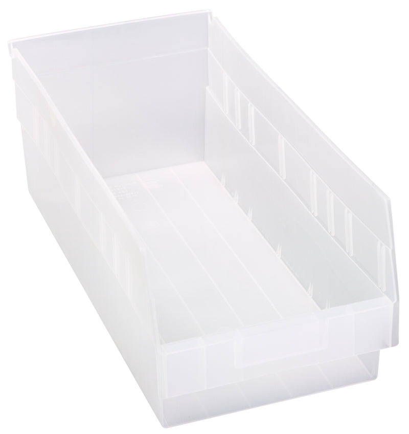 Quantum Clear-View Store-More 6" Shelf Bins – QSB207CL to QSB216CL – Case Pack – 17-7/8" x 8-3/8" x 6" – QSB208CL – Clear