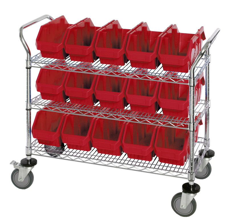 Quantum Utility Carts – 36" x 18" x 37-1/2" – WRC2-1836-1265 to WRC3-1836-1285 – WRC3-1836-1265 – Red