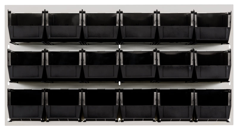 Quantum Stack & Hang Oyster White Louvered Panel with Bins – 36" x 19" – Kit – QLP-3619HC – 230-18 – Black