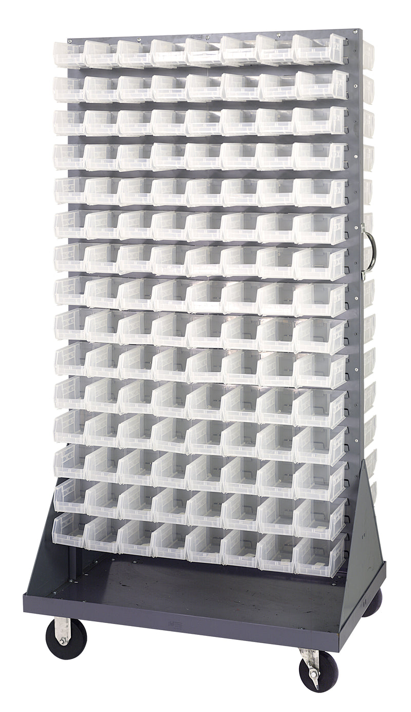 Quantum Mobile Louvered Panels with Bins – 36" x 25" x 72" – QMD-36H-220 – Clear