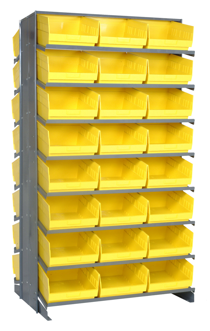 Quantum Double-Sided Pick Racks with Bins – 24" x 36" x 63-1/2" – Kit – QPRD-209 – Yellow