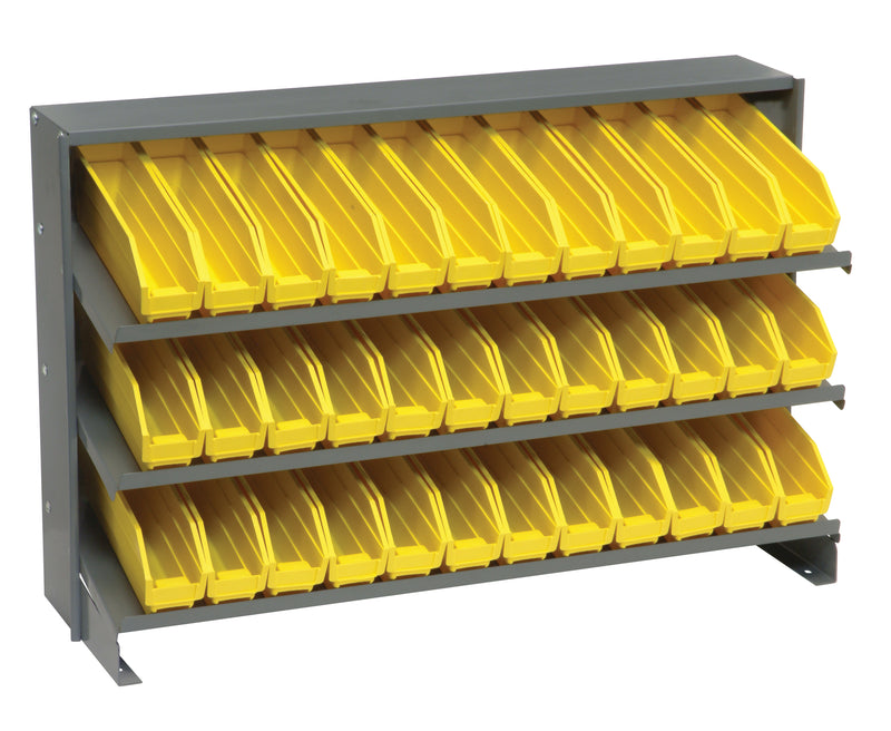 Quantum Bench Racks with Bins – 12-1/2" x 36" x 23" – QPRHA-100 – Yellow