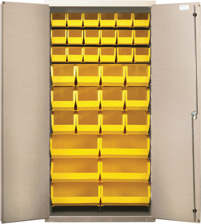 Quantum 36" Wide Storage Cabinets – 36" x 18" x 72" – Kit – QSC-BG-36-FD – Yellow
