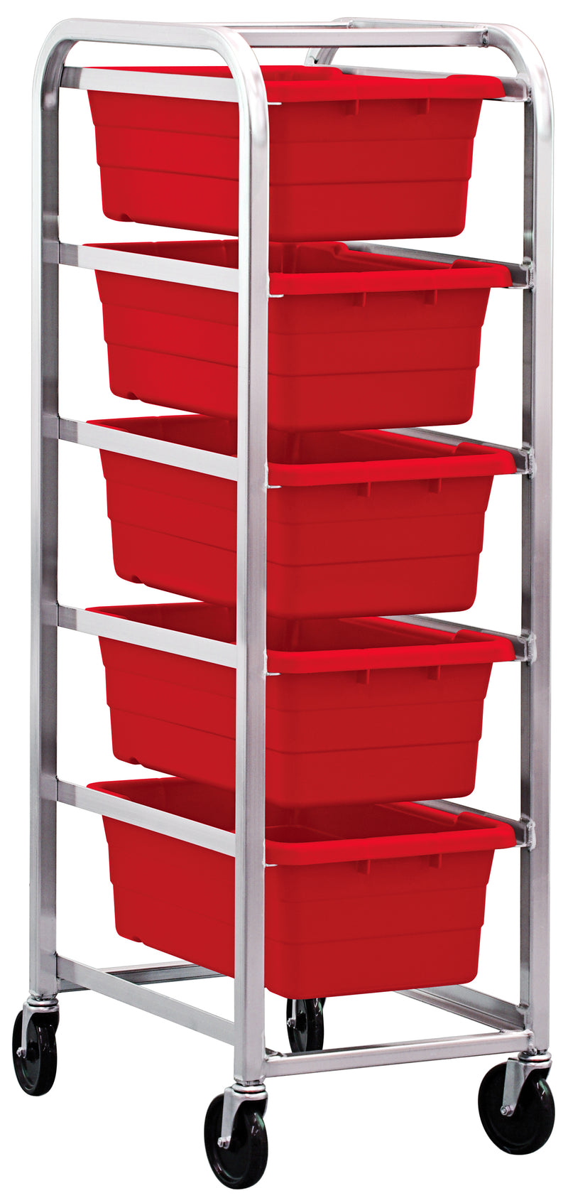 Quantum Tub Racks – TR1-2516-8 to TR6-2516-8 – 26-3/4" x 19-3/4" x 51" – TR5-2516-8 – Red