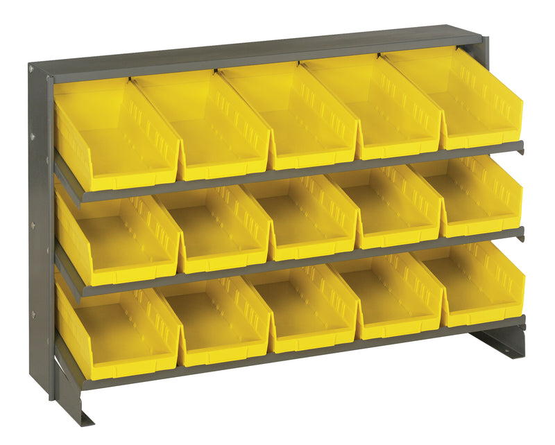 Quantum Bench Racks with Bins – 12-1/2" x 36" x 23" – QPRHA-102 – Yellow