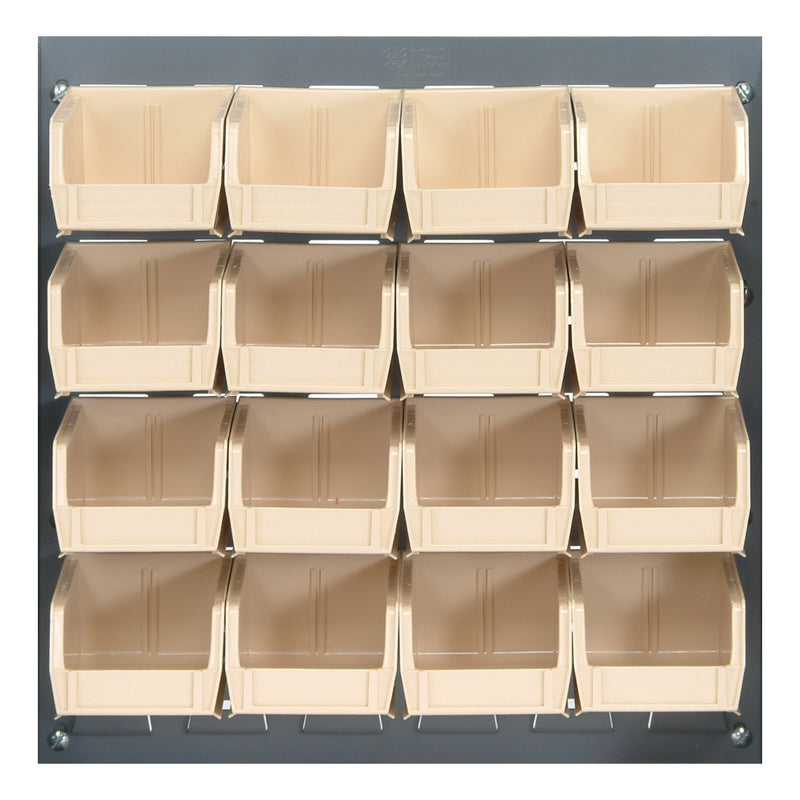 Quantum Stack & Hang Gray Louvered Panel with Bins – 18" x 19" – Kit – QLP-1819 – QLP-1819 – 210-16 – Ivory
