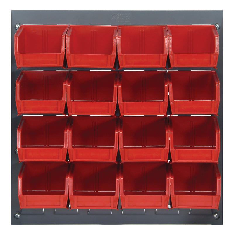 Quantum Stack & Hang Gray Louvered Panel with Bins – 18" x 19" – Kit – QLP-1819 – QLP-1819 – 210-16 – Red