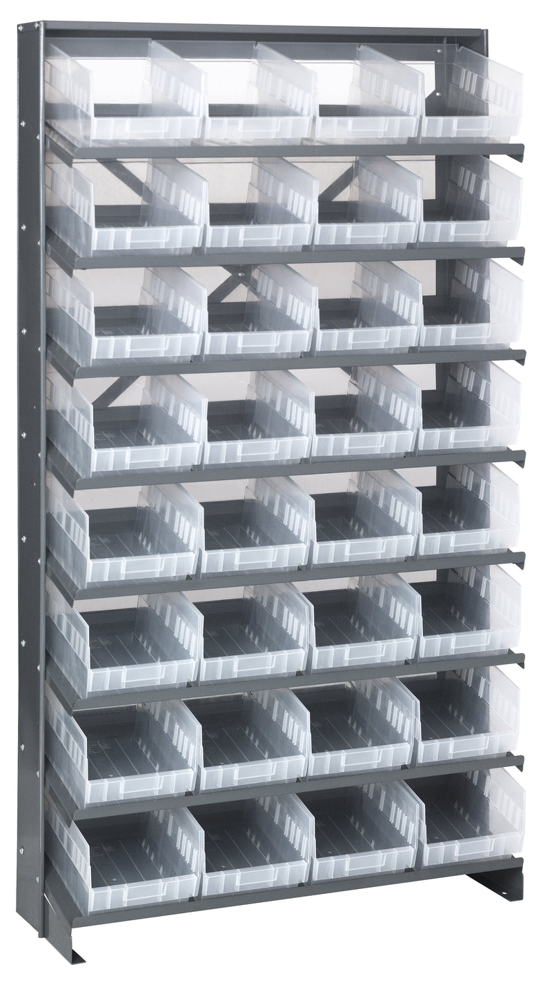 Quantum Single-Sided Pick Racks – 18" x 36" x 63-1/2" – QPRS-201CL to QPRS-208CL – QPRS-207CL – Clear