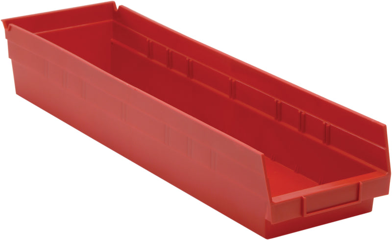 Quantum 4" Shelf Bins – QSB105 to QSB110 – Case Pack – 23-5/8" x 6-5/8" x 4" – QSB106 – Red