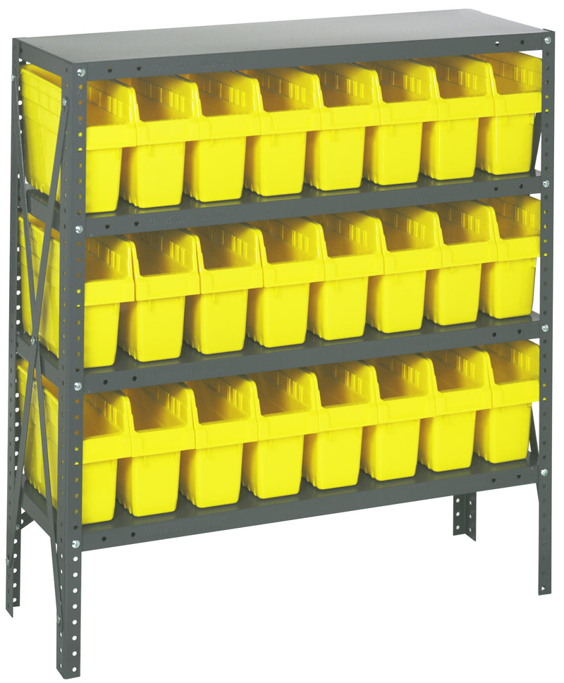 Quantum Store-Max 8" Shelf Bin Steel Shelving Systems with Bins – 1239-SB801 to 1275-SB802 – 1239-SB801 – Yellow