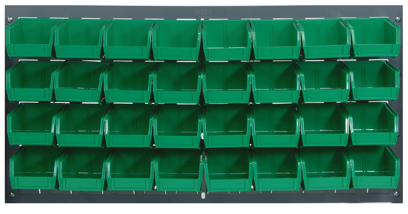 Quantum Stack & Hang Gray Louvered Panel with Bins – 36" x 19" – Kit – QLP-3619 – QLP-3619 – 220-32 – Green