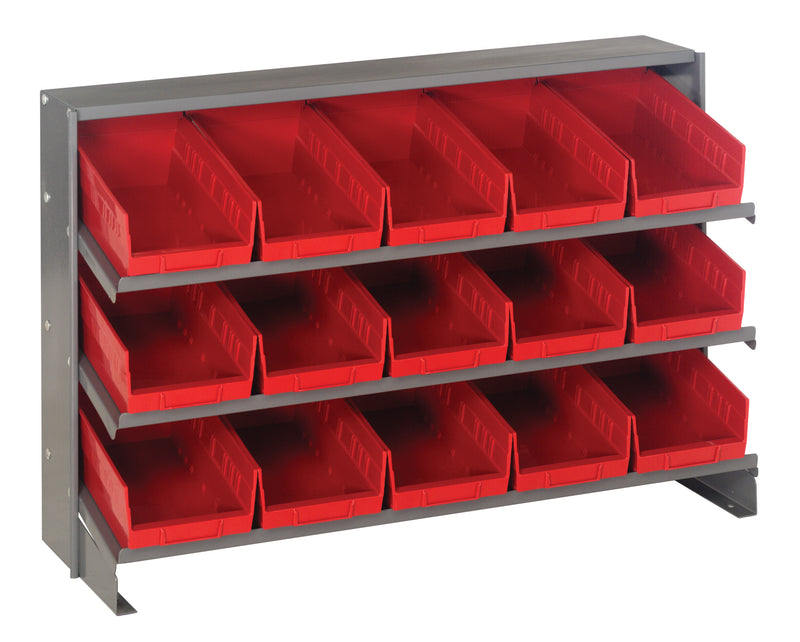 Quantum Bench Racks with Bins – 12-1/2" x 36" x 23" – QPRHA-102 – Red