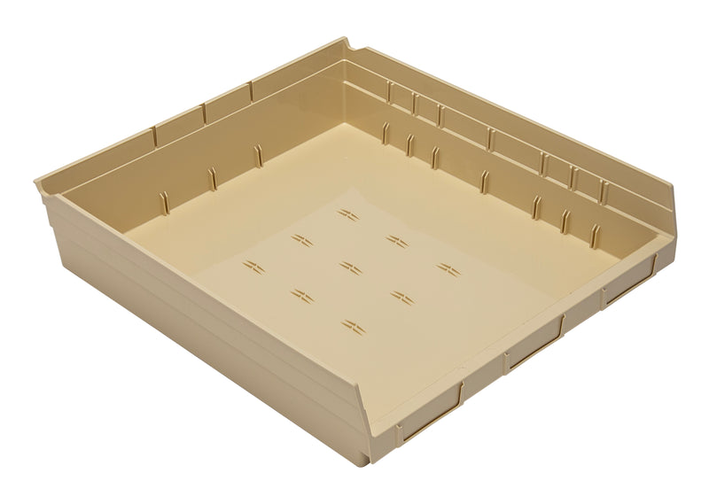 Quantum 4" Shelf Bins – QSB114 to QSB122 – Case Pack – 17-7/8" x 16-1/2" x 4" – QSB122 – Ivory
