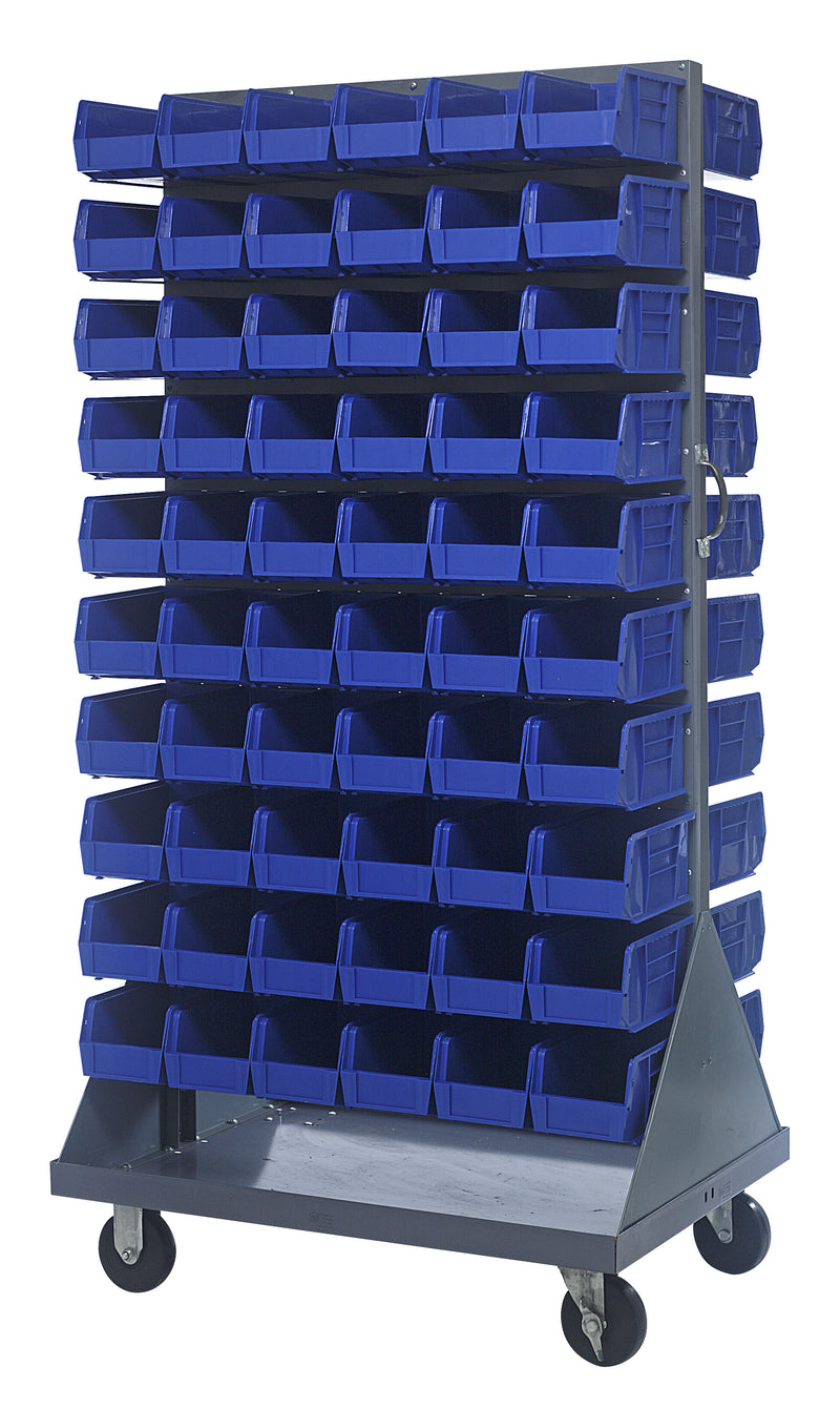 Quantum Mobile Louvered Panels with Bins – 36" x 25" x 72" – QMD-36H-230 – Blue