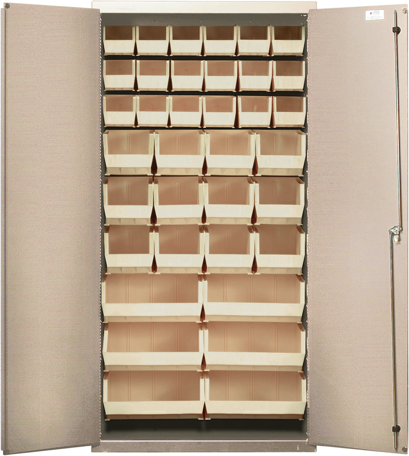 Quantum 36" Wide Storage Cabinets – 36" x 18" x 72" – Kit – QSC-BG-36-FD – Ivory