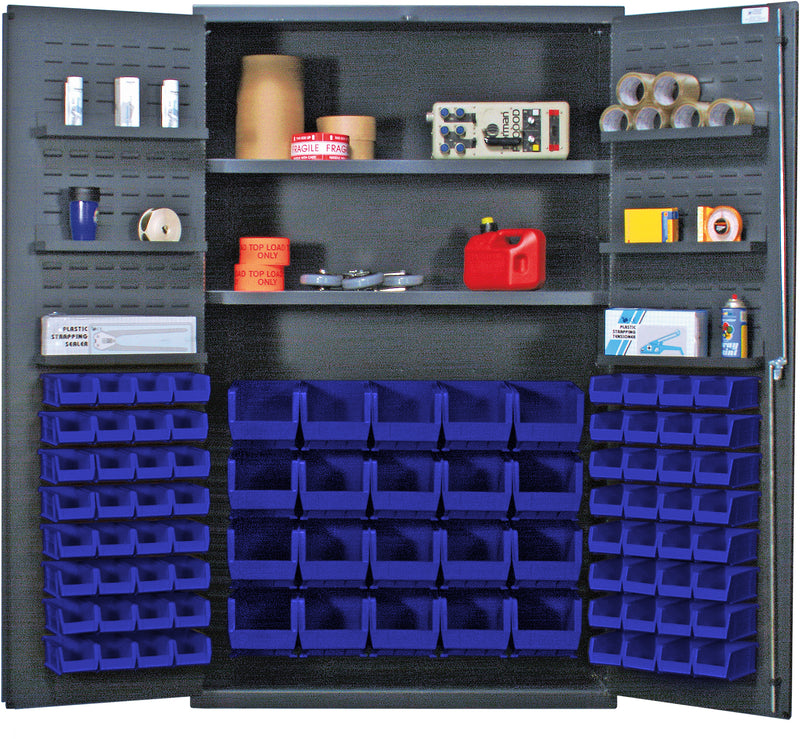 Quantum 48" Wide Storage Cabinets – 48" x 24" x 78" – QSC Series – Kit – QSC-4804 – Blue
