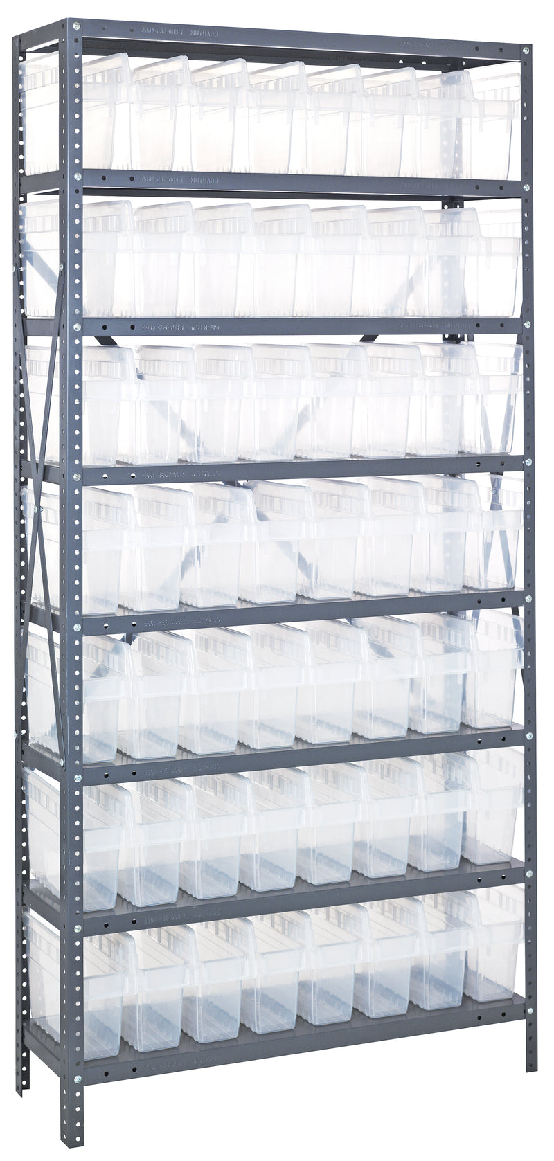 Quantum Clear-View Steel Shelving Units – 1239-SB801CL to 1275-SB802CL – 1275-SB801CL – Clear