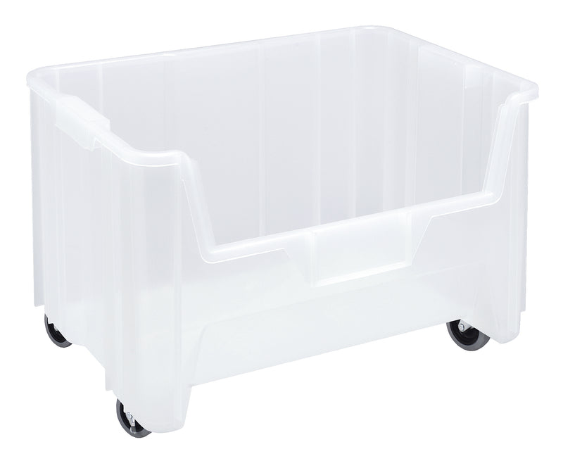 Quantum Clear-View Giant Stack Containers – Individual Units – 15-1/4" x 19-7/8" x 12-7/16" (with casters 13-7/16"H) – QGH705MOBCL – Clear
