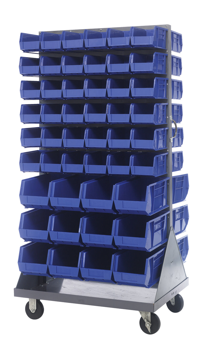 Quantum Mobile Louvered Panels with Bins – 36" x 25" x 72" – QMD-36H-230240 – Blue