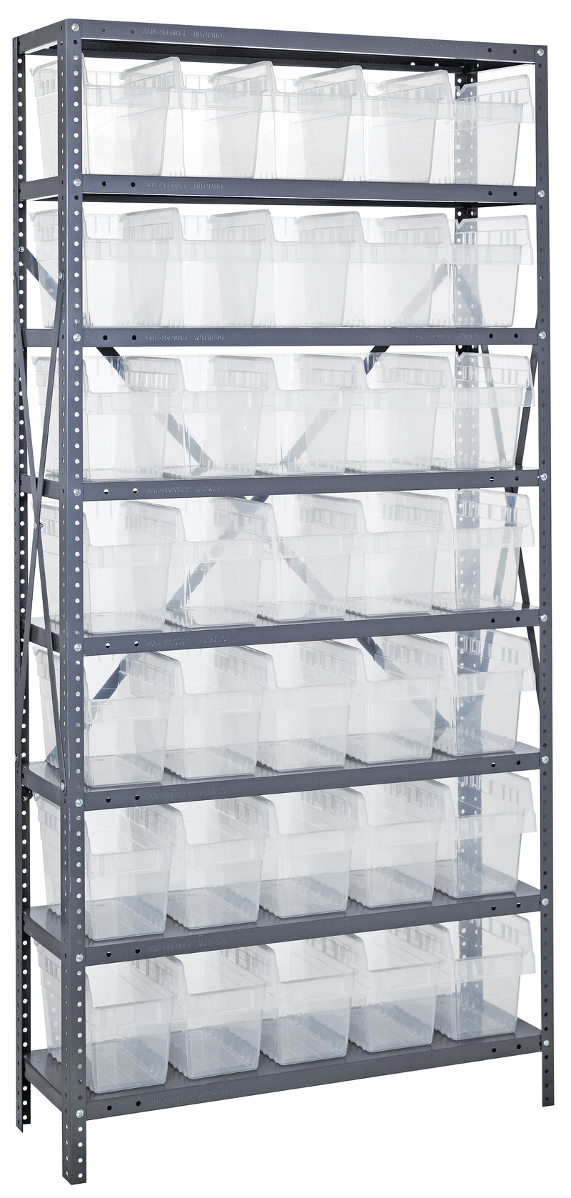 Quantum Clear-View Steel Shelving Units – 1875-SB803CL to 1875-SB810CL – 1875-SB804CL – Clear