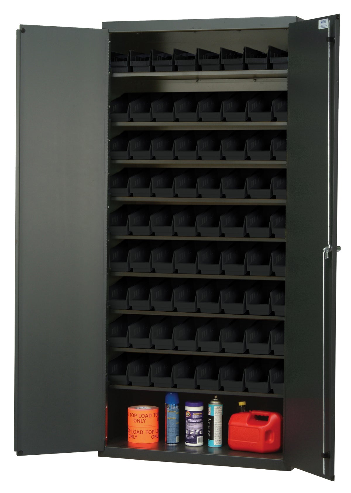 Quantum Storage Cabinets with Bins – 18" x 36" x 78" – QPR Series – QPR-101 – Black