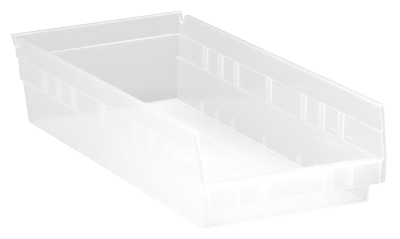 Quantum Clear-View Economy 4" Shelf Bins – QSB106CL to QSB114CL – Case Pack – 17-7/8" x 8-3/8" x 4" – QSB108CL – Clear