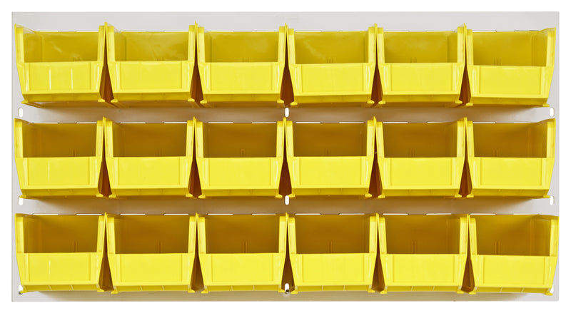 Quantum Stack & Hang Oyster White Louvered Panel with Bins – 36" x 19" – Kit – QLP-3619HC – 230-18 – Yellow