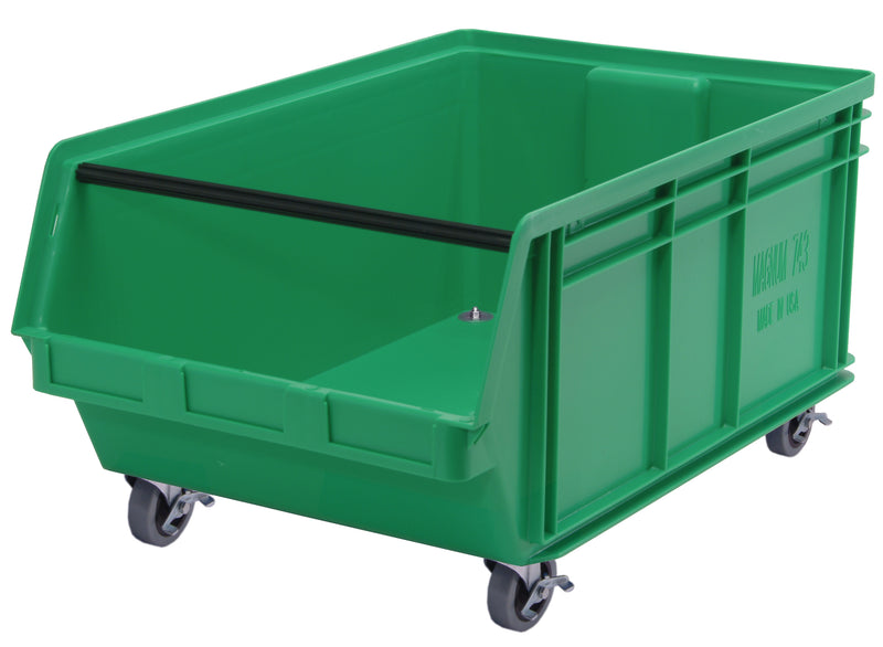 Quantum Mobile Magnum Bins – 29" x 18-3/8" x 11-7/8" (with casters 14-7/8"H) – QMS843MOB – Green