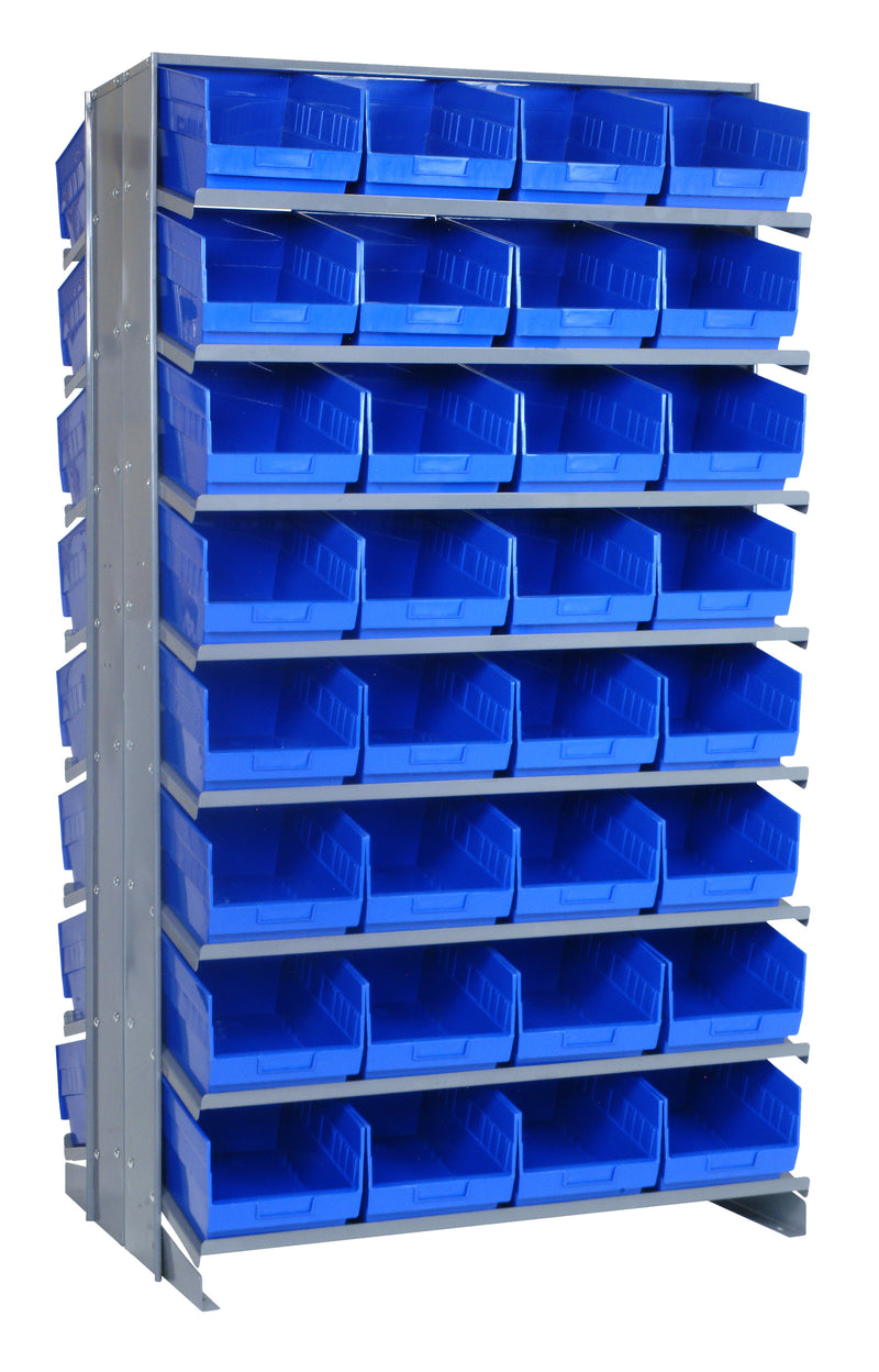 Quantum Double-Sided Pick Racks with Bins – 24" x 36" x 63-1/2" – Kit – QPRD-207 – Blue
