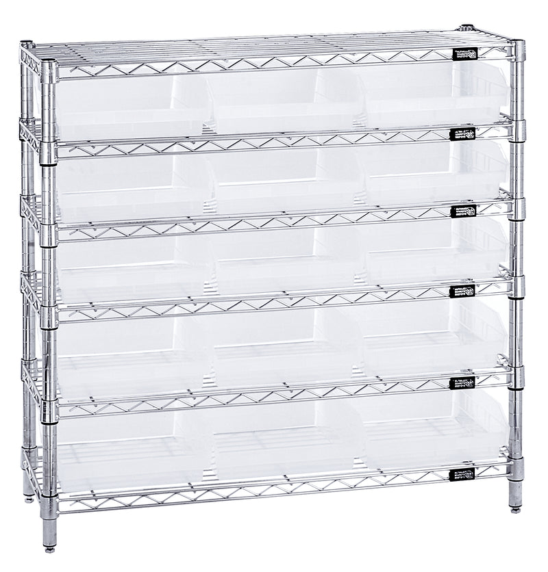 Quantum Complete Bin Center – 12" x 36" x 36" – WR6-36-1236-109CL – Clear