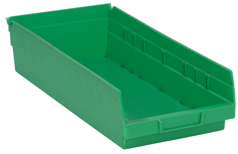 Quantum 4" Shelf Bins – QSB105 to QSB110 – Case Pack – 17-7/8" x 8-3/8" x 4" – QSB108 – Green