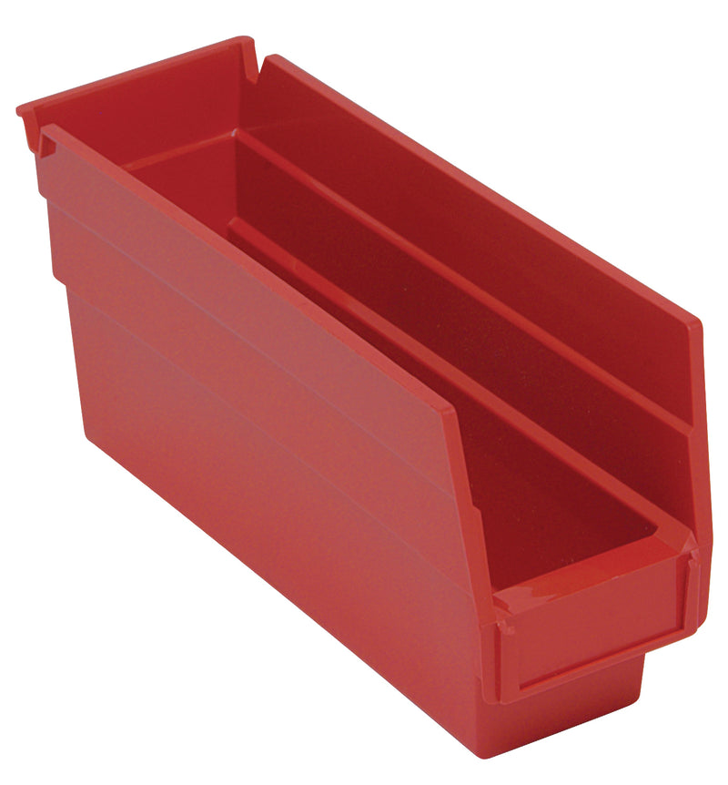 Quantum 4" Shelf Bins – QSB100 to QSB104 – Case Pack – 11-5/8" x 2-3/4" x 4" – QSB100 – Red