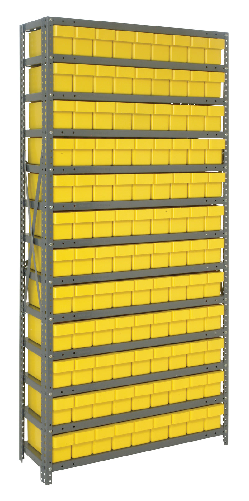 Quantum Super Tuff Euro Drawer Shelving System – 12" x 36" x 75" – 1275-501 – Yellow