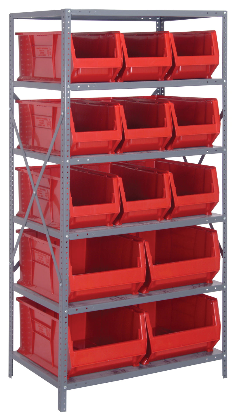 Quantum 24" Steel Shelving Systems – 24" x 36" x 75" – 2475-950952 to 2475-953954 – 2475-953954 – Red