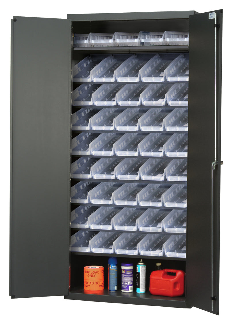 Quantum Storage Cabinets with Bins – 18" x 36" x 78" – QPR Series – QPR-102 – Clear