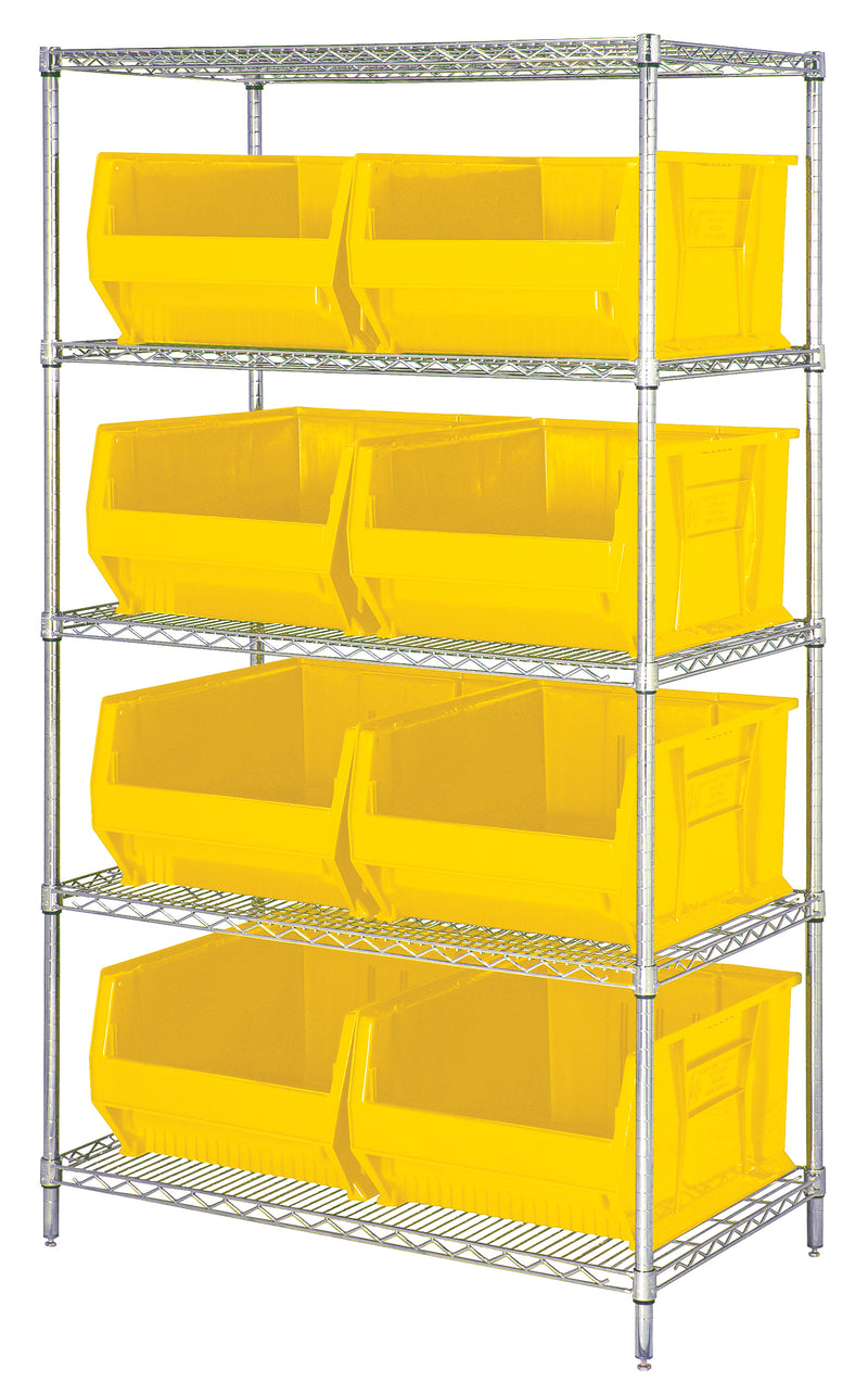 Quantum 24" Wire Shelving Systems – 42" x 24" x 74" – WR5-955 – Yellow
