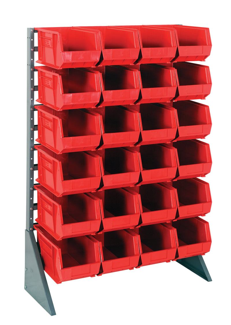 Quantum Steel Rail Bin Packages – 36" x 15" x 53" – QRU-12S-240-24 – Red