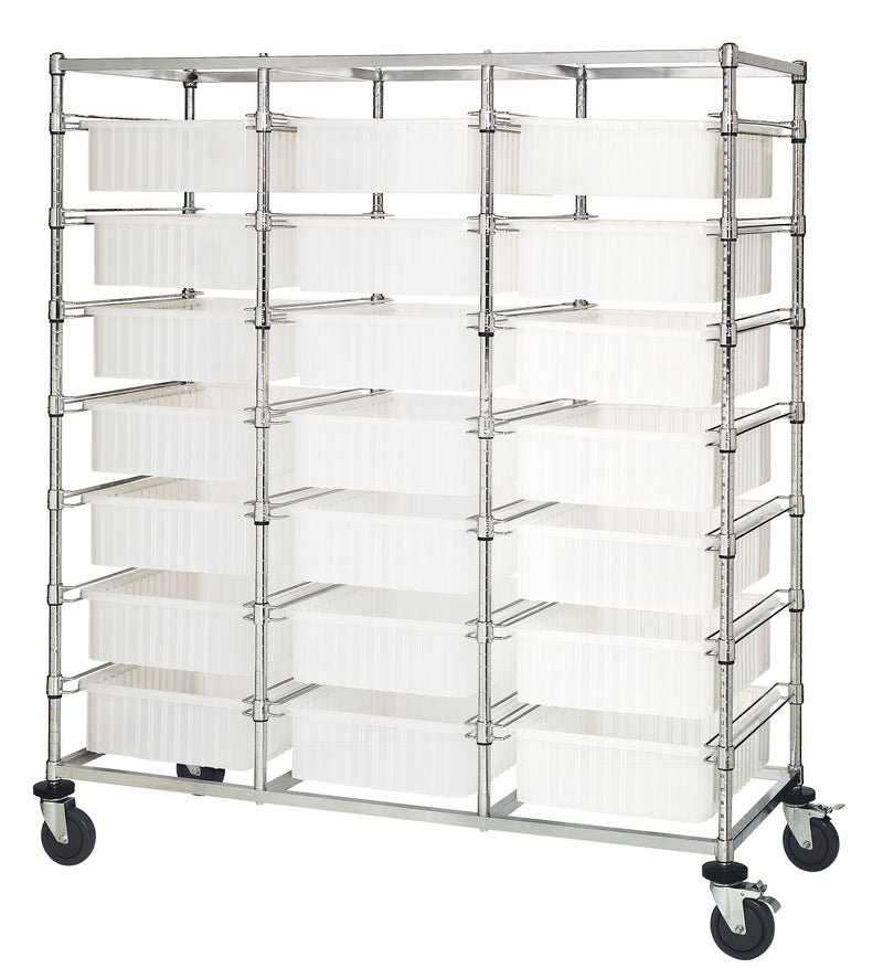 Quantum Clear-View Bin Carts – 24" x 60" x 69" – BC216069M1TCL – Clear