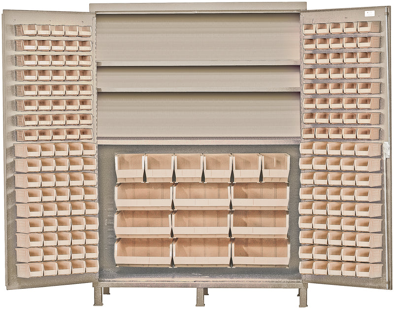 Quantum 60" Wide Storage Cabinets – 60" x 24" x 84" – QSC-BG-60S – Ivory