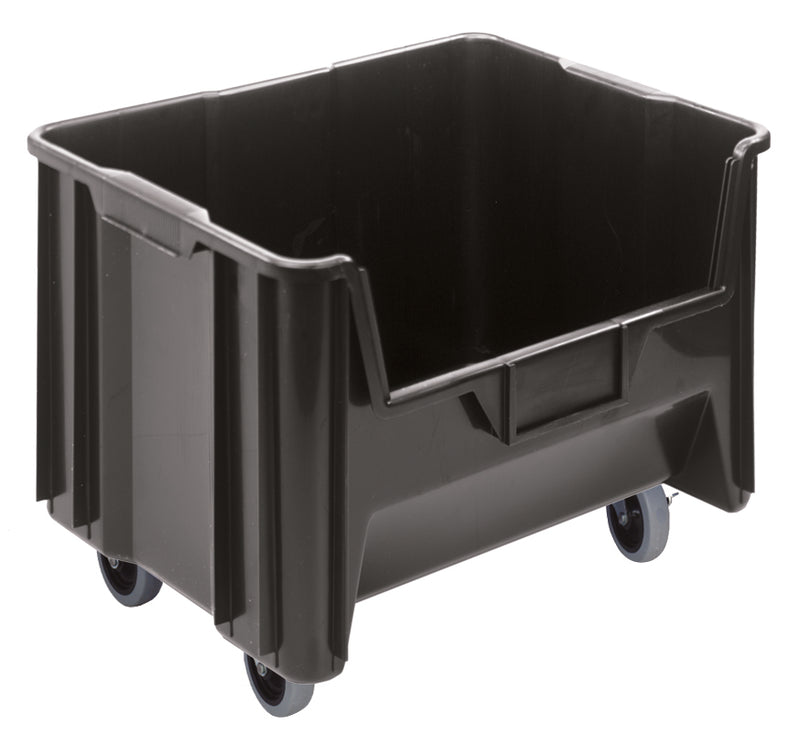 Quantum Mobile Giant Stack Containers – Case Pack – 15-1/4" x 19-7/8" x 12-7/16" (with casters 15-7/16"H) – QGH705MOB – Black