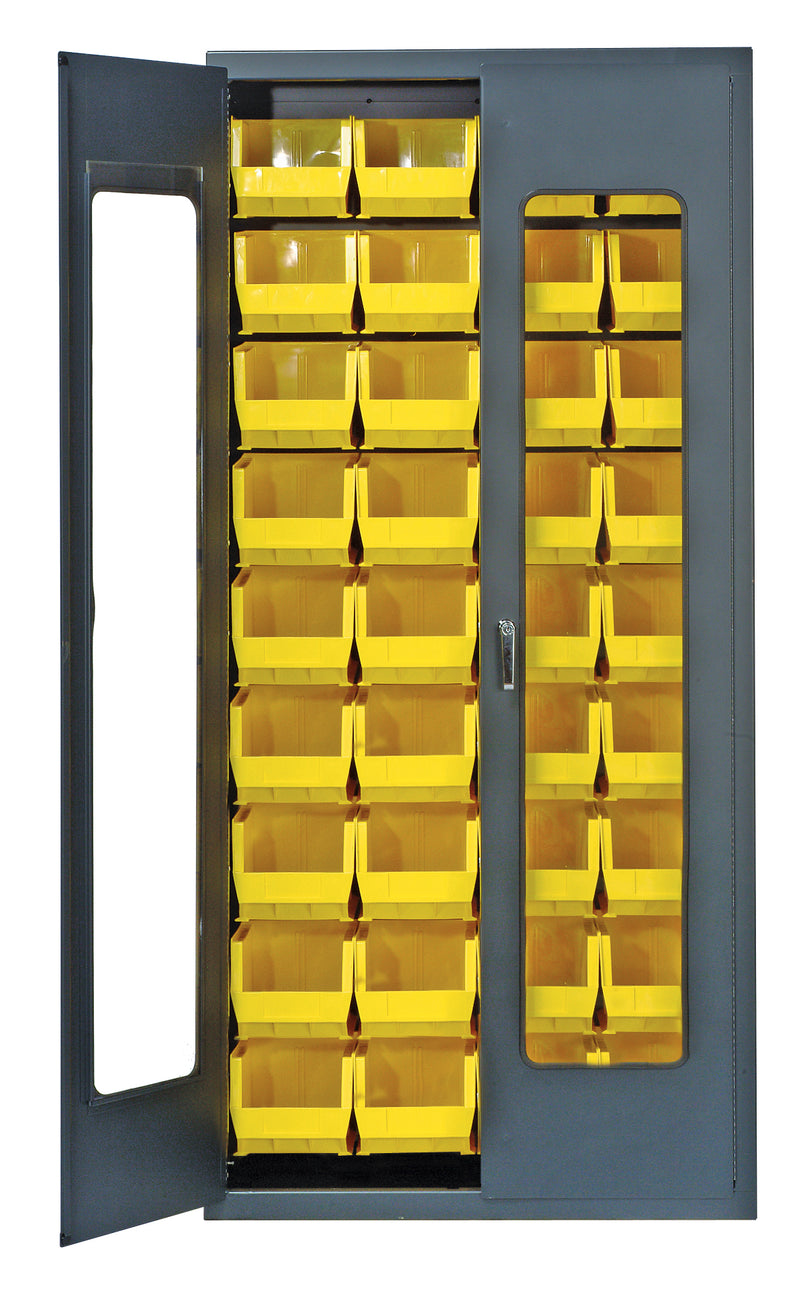 Quantum Storage Cabinets with Bins – 18" x 36" x 78" – QSC Series – QSC-C240 – Yellow